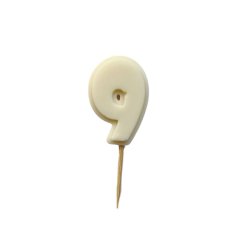 Фигурка из шоколадной глазури "Цифра белая 9" ФГ177(белый9)	