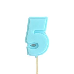 Фигурка из шоколадной глазури "Цифра голубая 5" ФГ177(голубой5)	