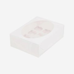 Коробка на 12 капкейков с окном белая 040510 ф