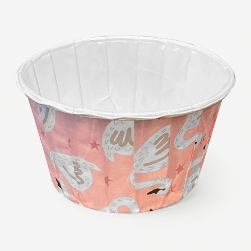 Капсула бумажная с подворотом "Лебеди" D50 H40 1 шт Б-88		