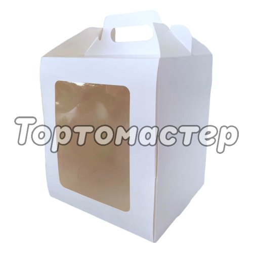 Коробка для торта/кулича с фронтальной загрузкой белая 15х15х18 см 5 шт КУ-00678, КУ-678