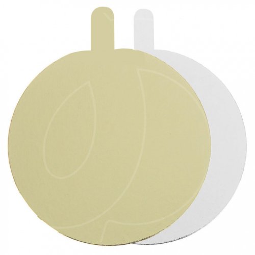 Подложка под десерт с держателем Золото/Белая 1,5 мм 8 см 1 шт п 1,5-80   КЗБР