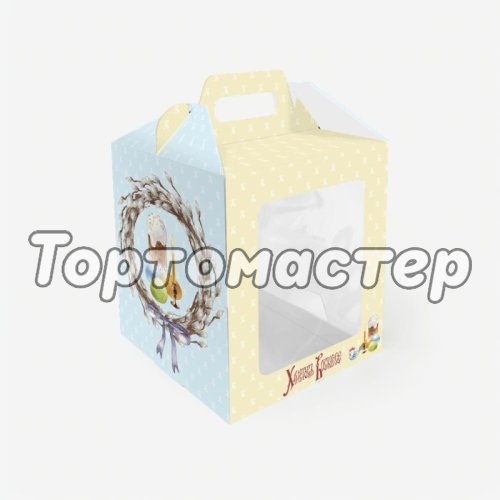 Коробка для кулича "Верба" 15х15х18 см КУ-00680, КУ-680