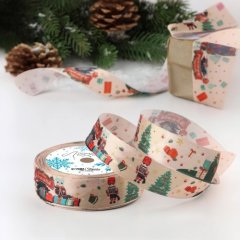 Лента для декора и упаковки "Щелкунчик" Бежевая 2,5 см 10324259