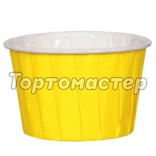 Капсула бумажная с подворотом Жёлтая (с ламинацией) ForGenika D50 H40 10 шт ForG MUFFIN PRO Y/W 50*40 C     Past FB 50*40 (Yellow)