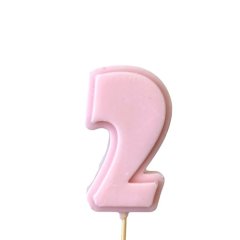 Фигурка из шоколадной глазури "Цифра розовая 2" ФГ177(розовый2)	