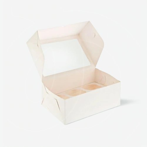 Коробка на 6 капкейков с окном белая 25х17х10 см 425101, ForG MUF 6 PRO I W W,    КУ-080, 00062