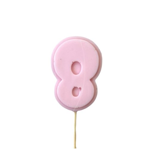 Фигурка из шоколадной глазури "Цифра розовая 8" ФГ177(розовый8)	