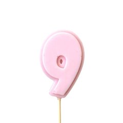 Фигурка из шоколадной глазури "Цифра розовая 9" ФГ177(розовый9)	