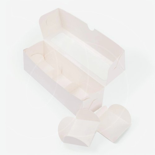 Коробка для 3 моти с пластиковым окном белая 19х5,5х5,5 см 293090