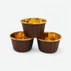 Капсула бумажная с подворотом Золото/Коричневый D50 H40 10 шт Past FB 50*40 (Brown/Gold)