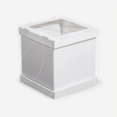 Коробка для торта с окном белая 26х26х30 см ForG STRONG I W W 260*260*300 S