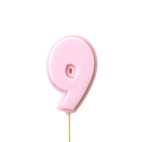 Фигурка из шоколадной глазури "Цифра розовая 9" ФГ177(розовый9)	