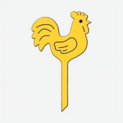 Топпер декоративный акриловый "Петушок" Золото 9 см ТСК439