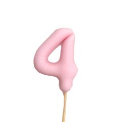 Фигурка из шоколадной глазури "Воздушный шарик розовый цифра 4" ФГ173(розовый4)	
