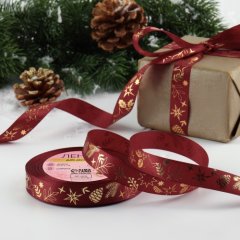 Лента для декора и упаковки "Рождественское чудо" Бордовая 1,5 см 9561239